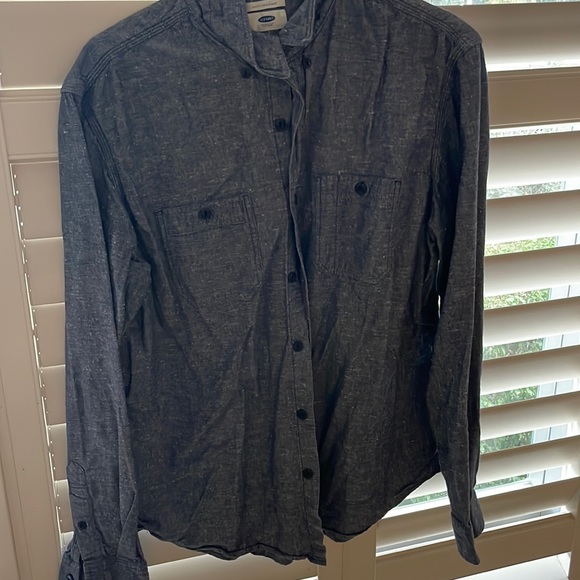 Old Navy Size L chambray shirt blue men’s - Picture 1 of 3